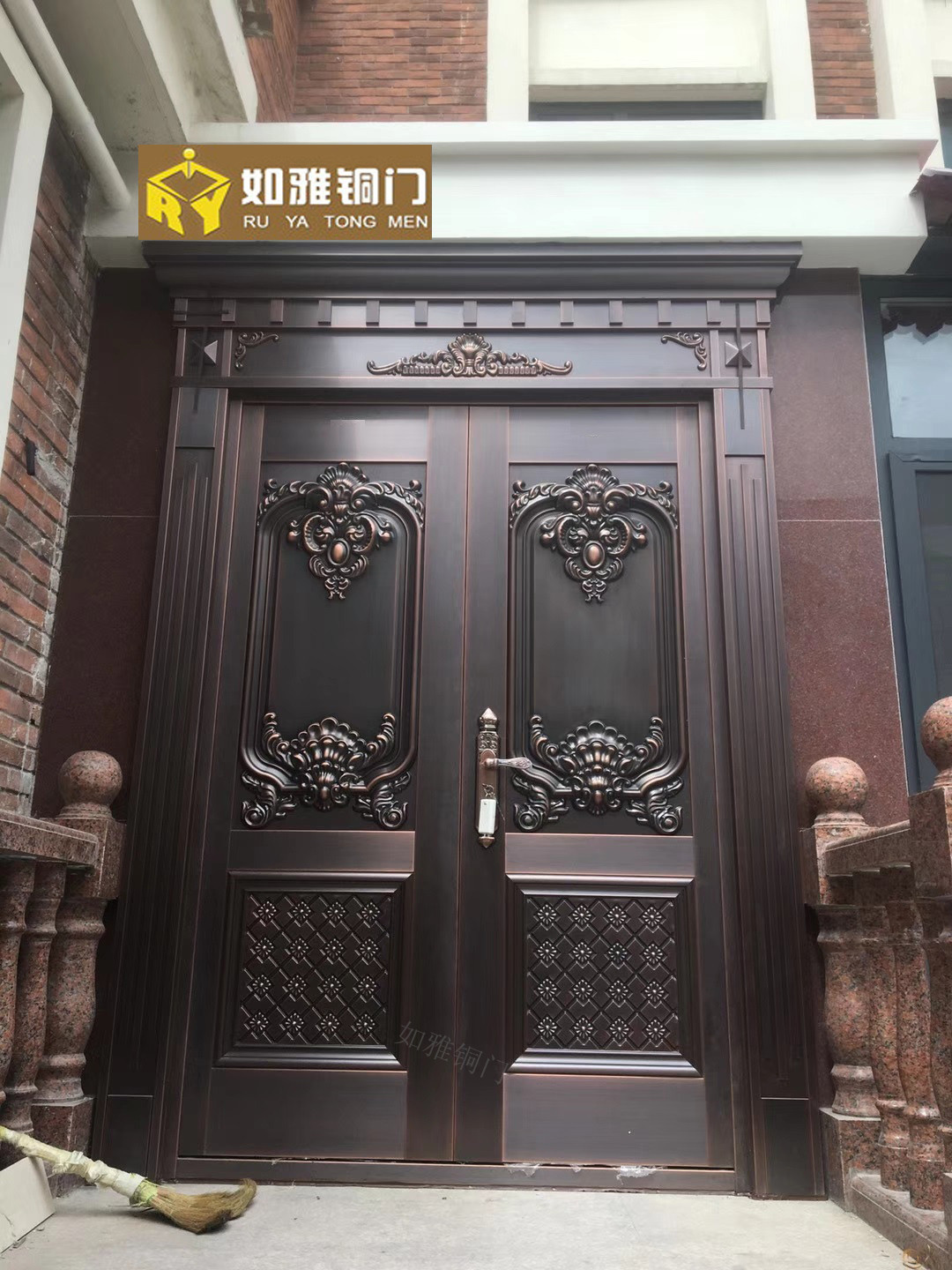 定制别墅大门 入户门 铜门 别墅铜门纯铜进户门 农村别墅门 甲级铜门