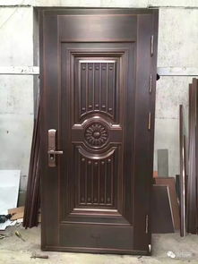 高端木纹板铜门