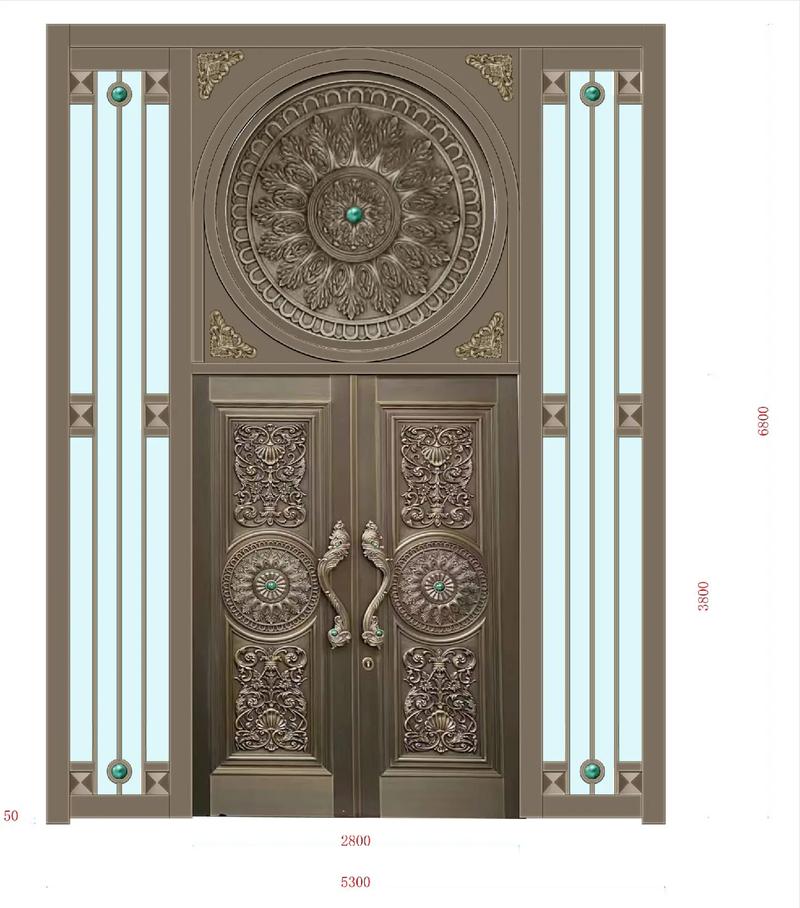 一款高订铜门,设计方案都用了半年时间.#别墅入户门推荐 #铜